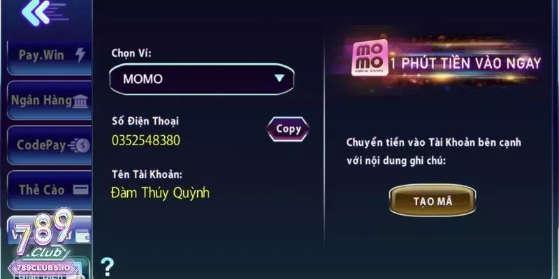 Không rút/nạp được tiền